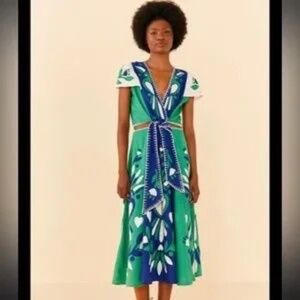 NWT! FARM RIO SOFT GARDEN PATCH MIDI DRESS